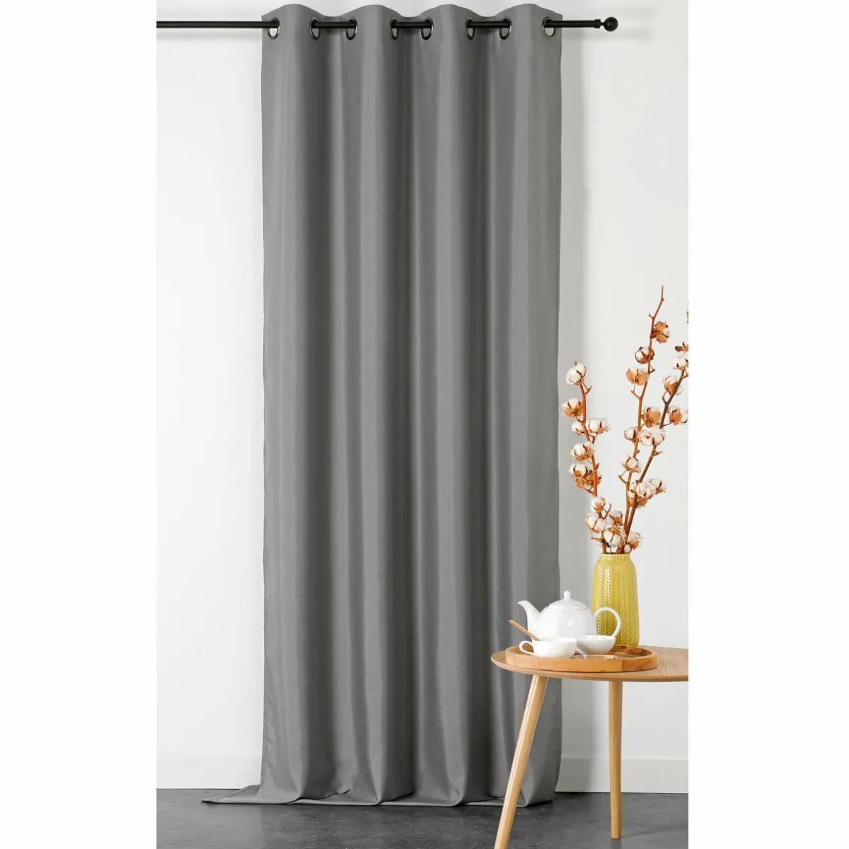 LINDER Rideau ignifugé (135 x 240 cm) Double Natte Gris Hot