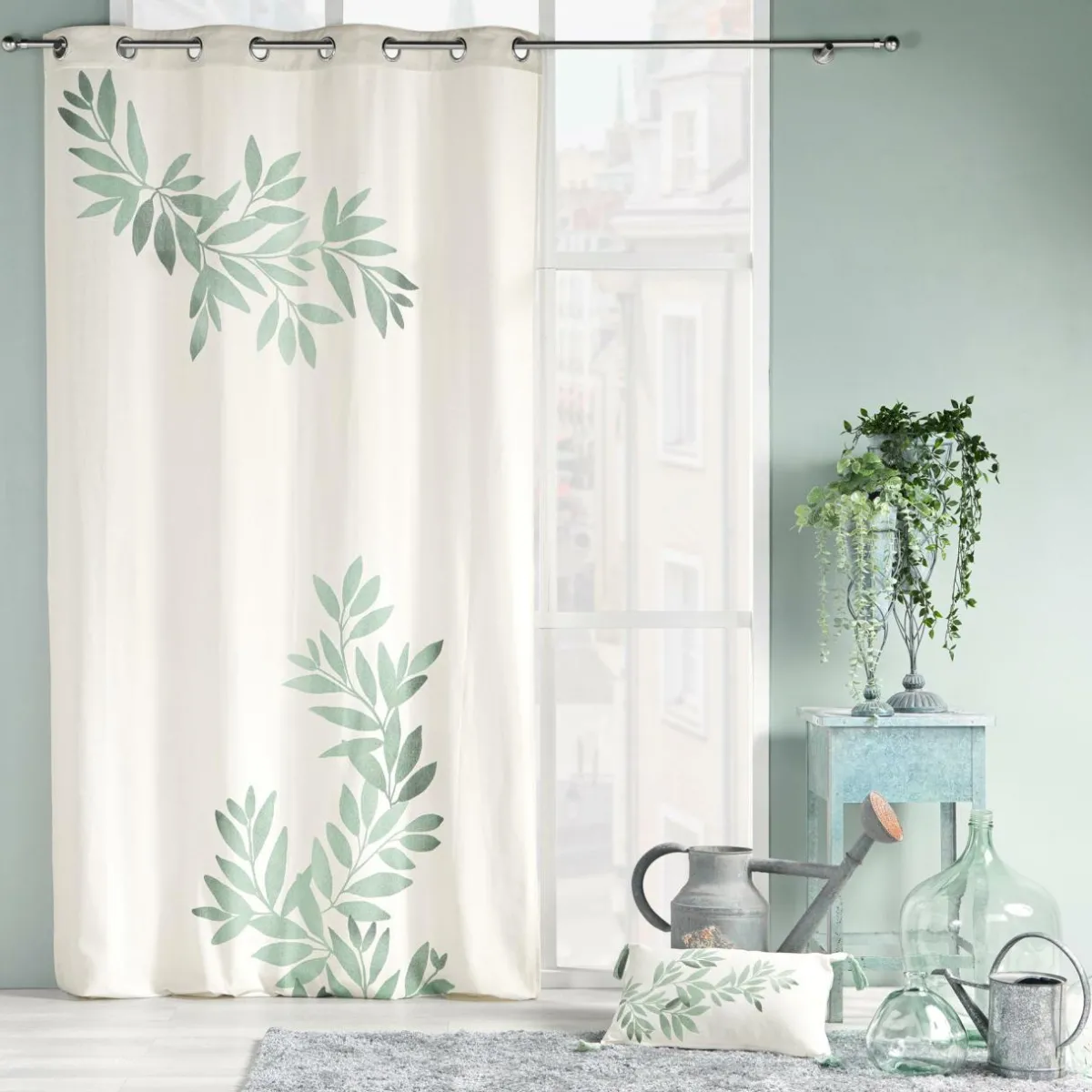 douceur d'intu017drieur Rideau œillets (140 x 260 cm) Nymphea Vert menthe