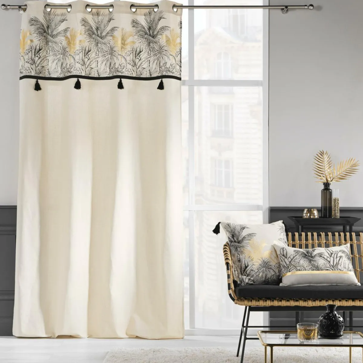 douceur d'intu017drieur Rideau œillets (140 x 240 cm) Papaya Ecru Sale