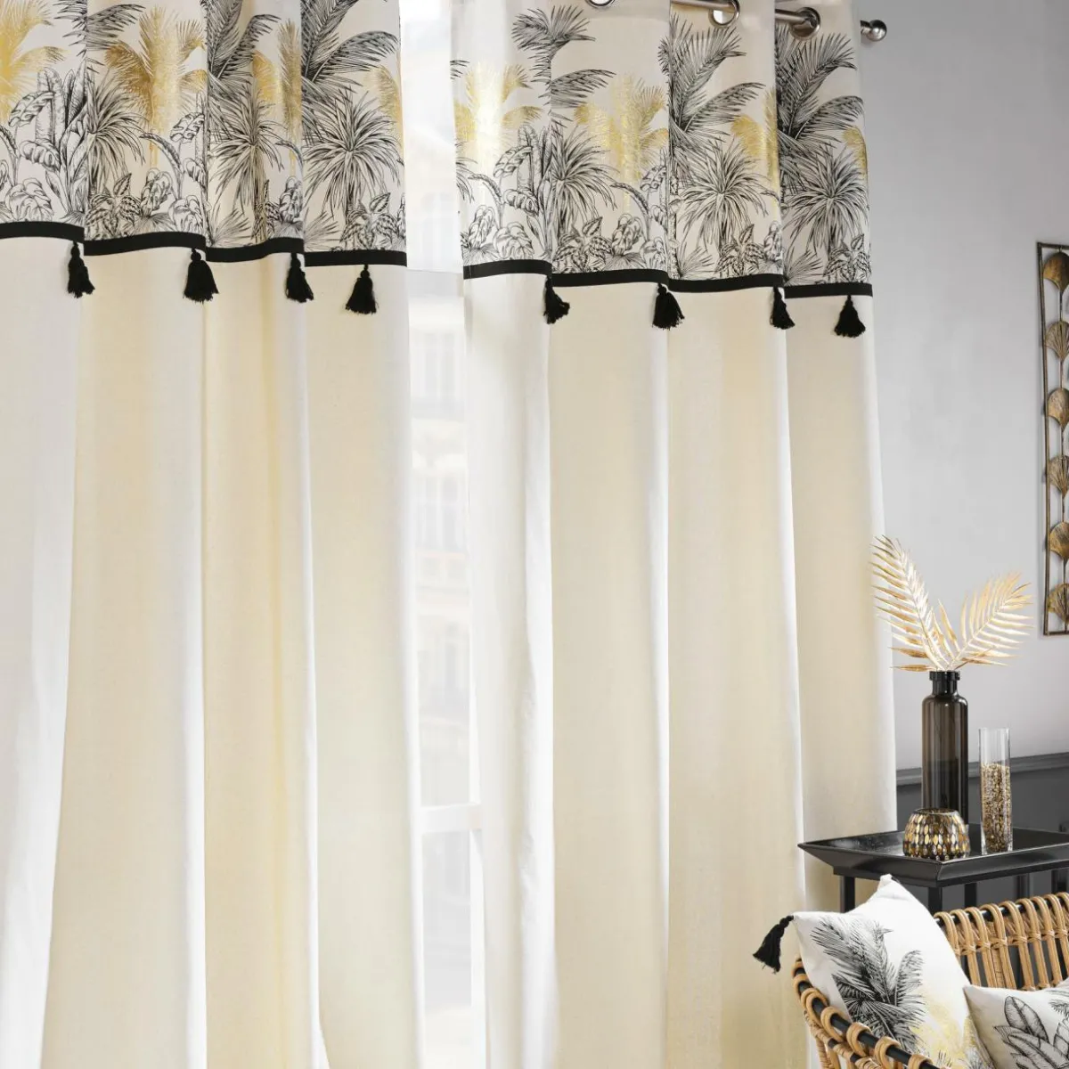 douceur d'intu017drieur Rideau œillets (140 x 240 cm) Papaya Ecru Sale