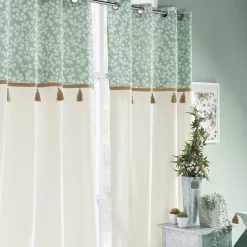 douceur d'intu017drieur Rideau œillets (140 x 240 cm) Vivoline Vert menthe Sale