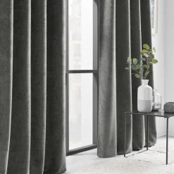 douceur d'intu017drieur Rideau œillets velours (140 x 260 cm) Verra Gris Anthracite Clearance