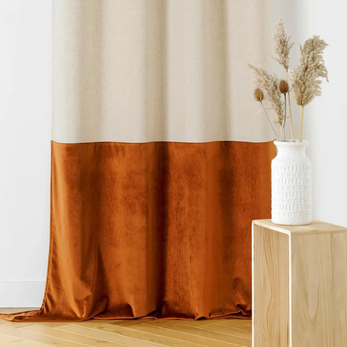 LINDER Rideau lin (135 x 240 cm) Duolin Orange New