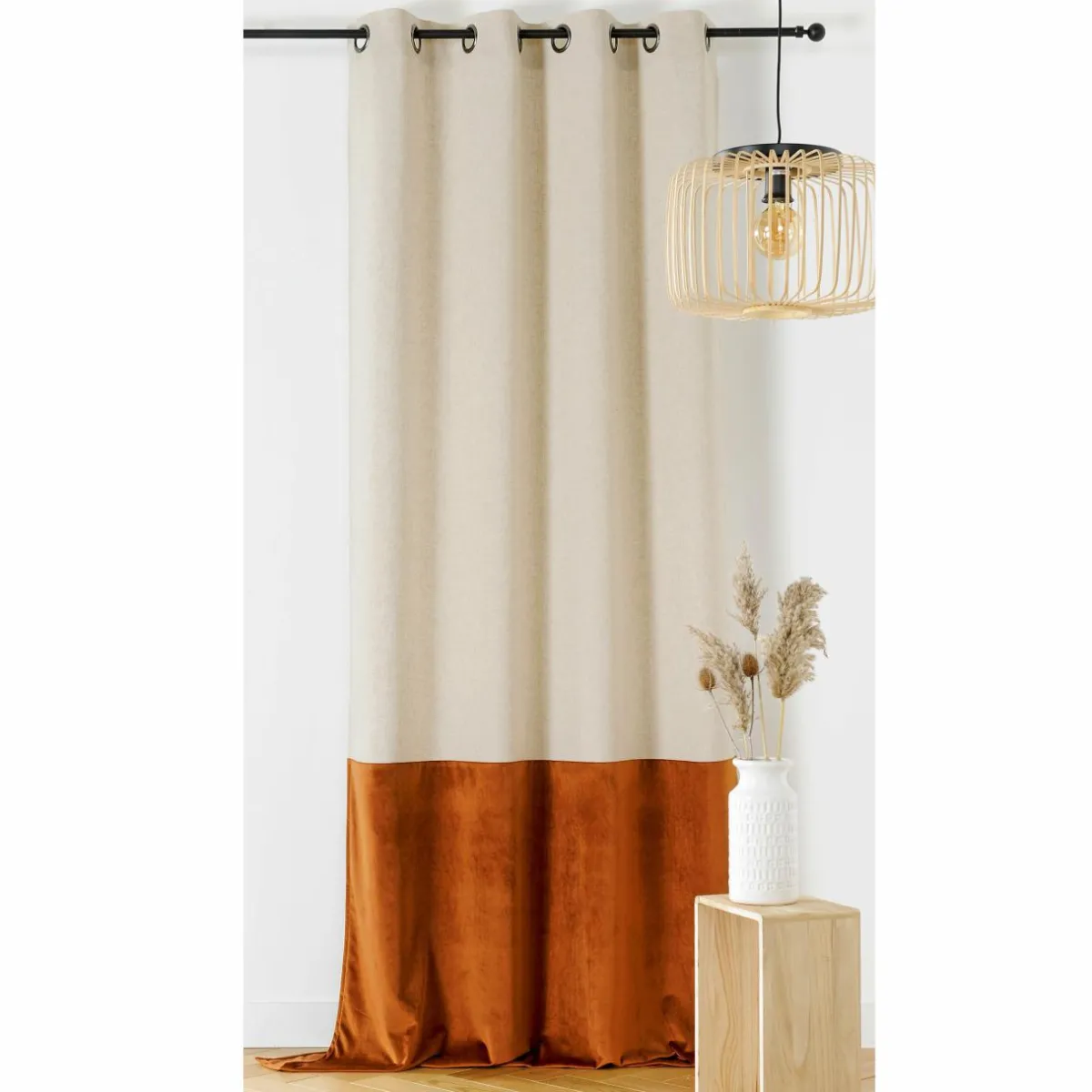 LINDER Rideau lin (135 x 240 cm) Duolin Orange New