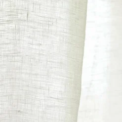 EMINZA Rideau lin lavé ajustable (140 x max 270 cm) Louise Blanc Discount