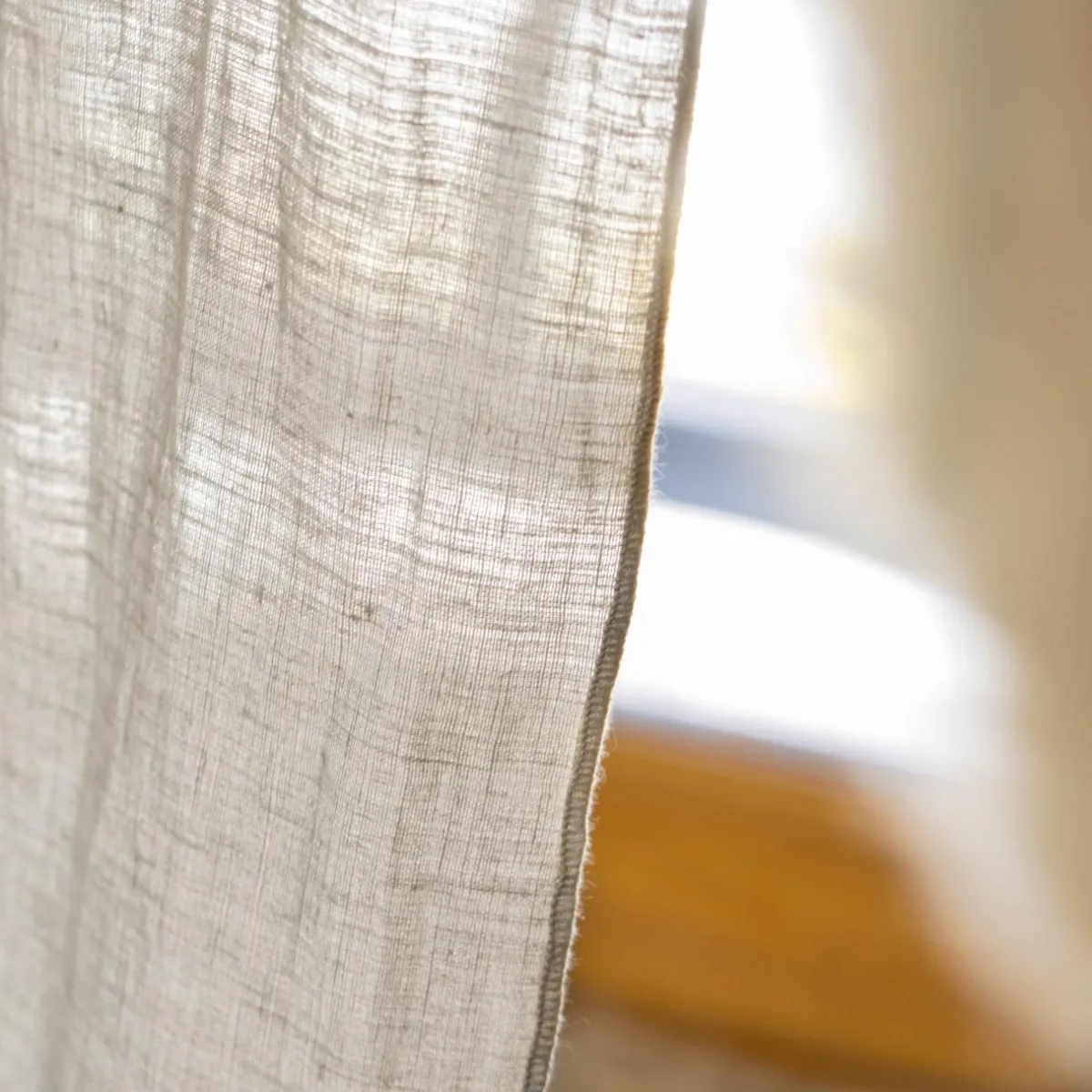 EMINZA Rideau lin lavé ajustable (140 x max 270 cm) Louise Beige Discount