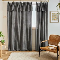 EMINZA Rideau lyocell Tencel™ ajustable (140 x max 270 cm) Olivia granit Gris New