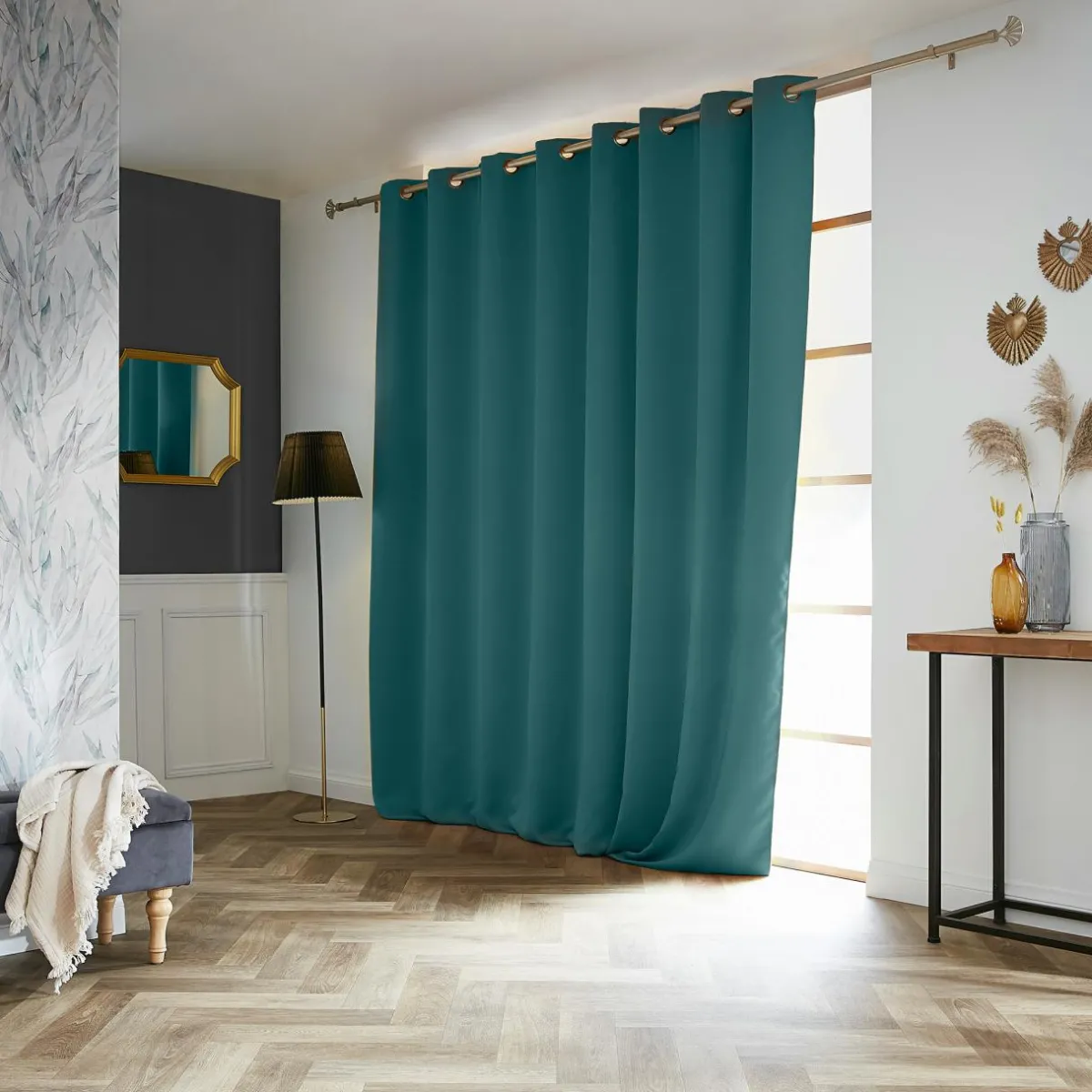 EMINZA Rideau obscurcissant (280 x 260 cm) Dark Bleu canard Outlet