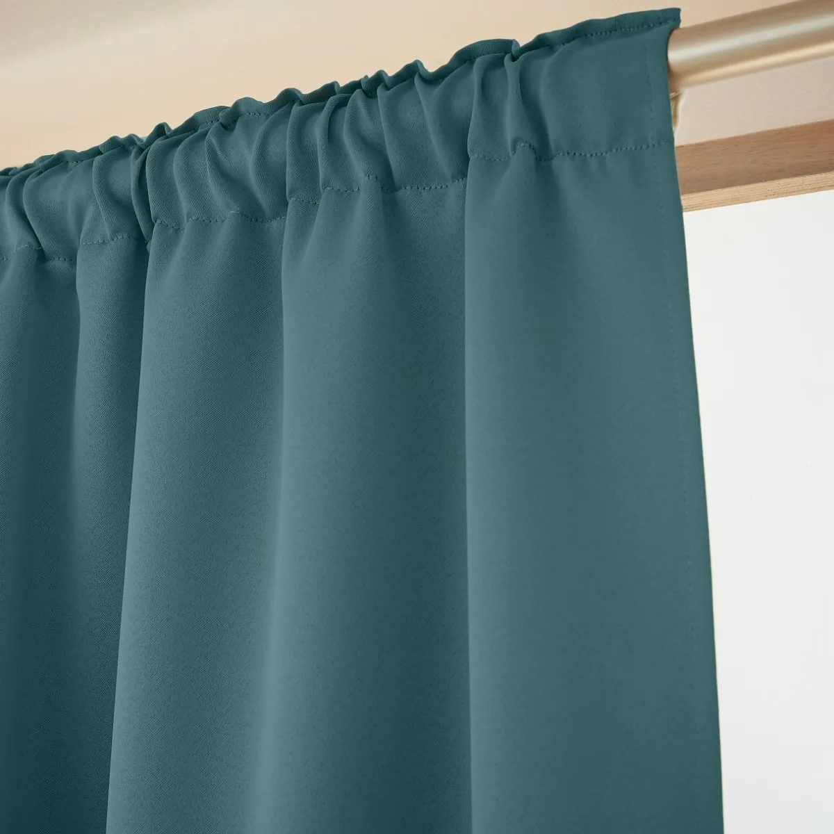 EMINZA Rideau obscurcissant galon fronceur (140 x 260 cm) Dark Bleu canard Discount