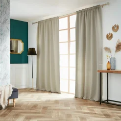 EMINZA Rideau obscurcissant galon fronceur (140 x 260 cm) Dark Taupe
