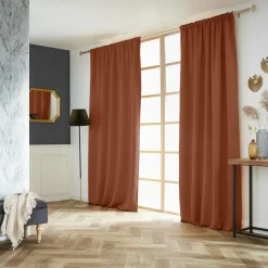 EMINZA Rideau obscurcissant galon fronceur (140 x 260 cm) Dark Terracotta Online