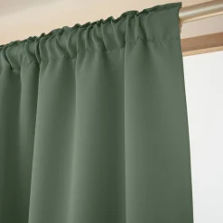 EMINZA Rideau obscurcissant galon fronceur (140 x 260 cm) Dark Vert romarin Hot