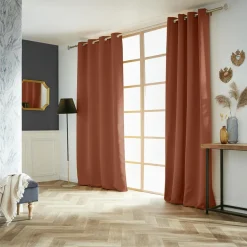 EMINZA Rideau obscurcissant (140 x 260 cm) Dark Terracotta Outlet