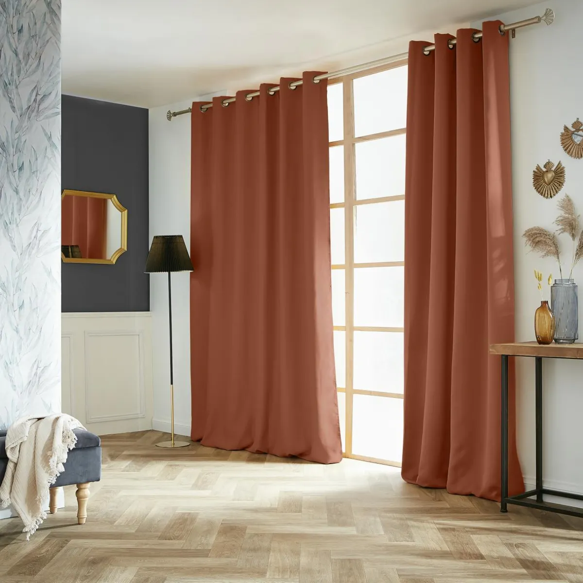 EMINZA Rideau obscurcissant (180 x 260 cm) Dark Terracotta Sale