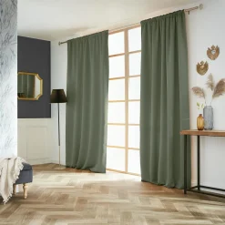EMINZA Rideau obscurcissant galon fronceur (140 x 260 cm) Dark Vert kaki Clearance