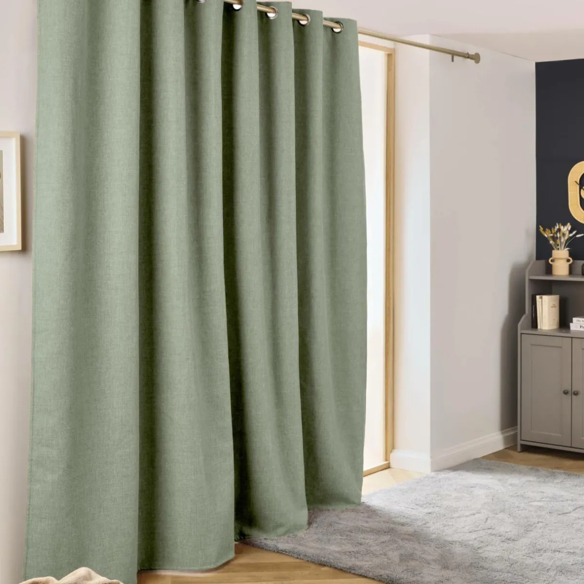 EMINZA Rideau obscurcissant thermique (280 x 240 cm) Alba Vert romarin Hot
