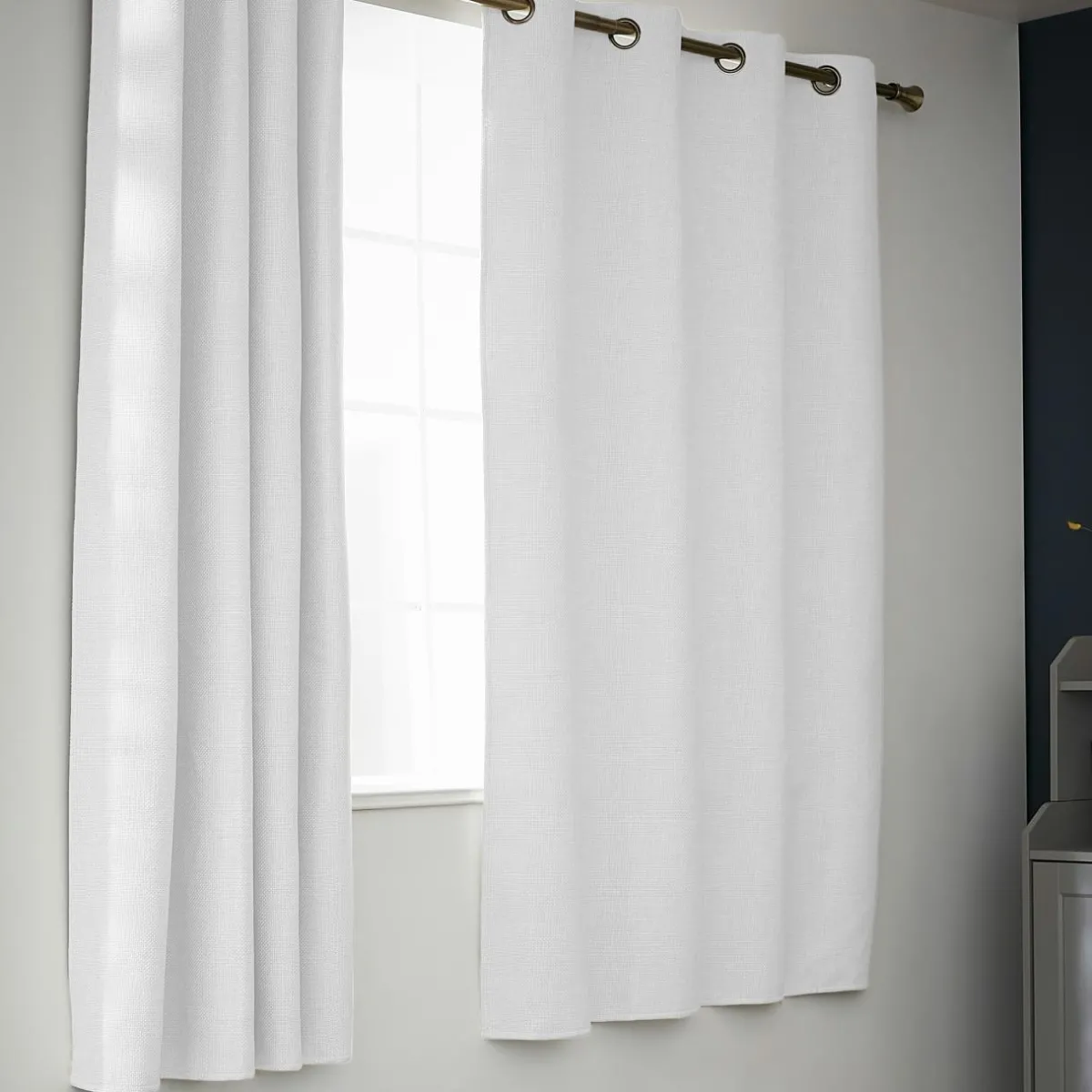 EMINZA Rideau obscurcissant thermique (140 x 180 cm) Alba perle Blanc Clearance