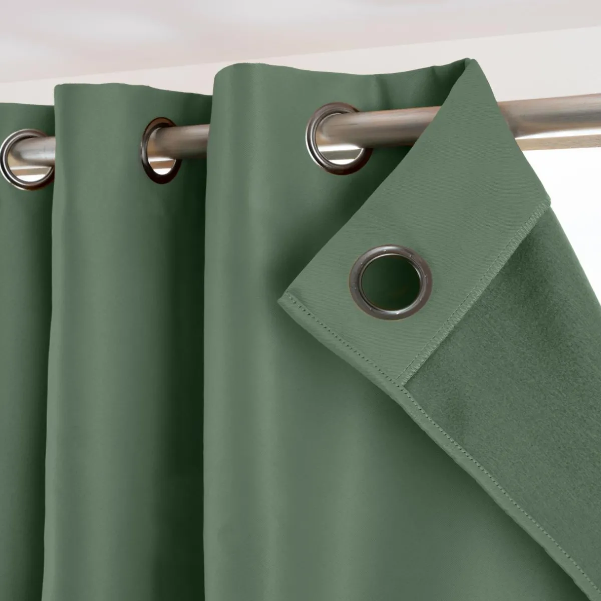 EMINZA Rideau obscurcissant thermique (180 x 260 cm) Calore Vert romarin Discount