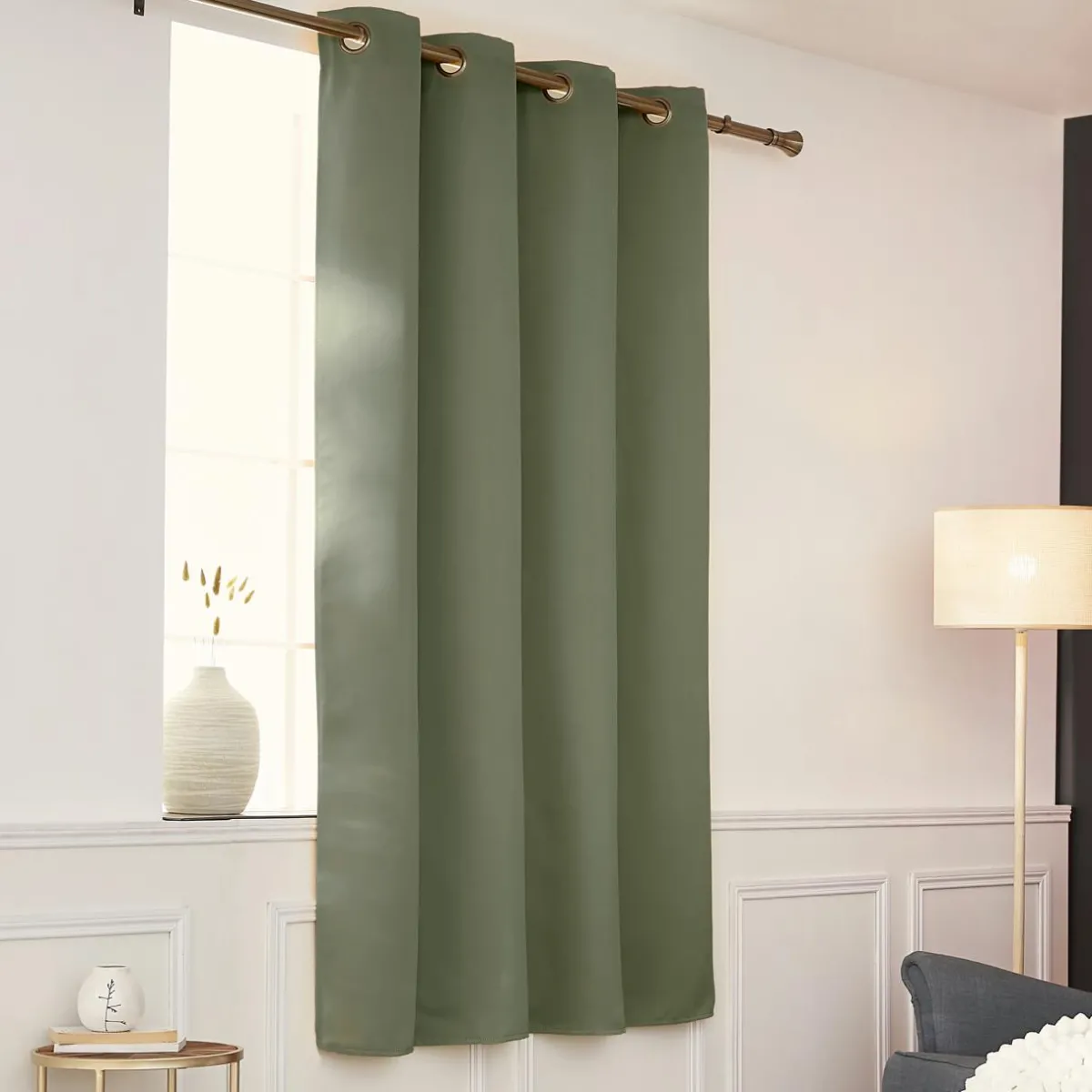 EMINZA Rideau obscurcissant thermique (140 x 180 cm) Calore Vert kaki Online