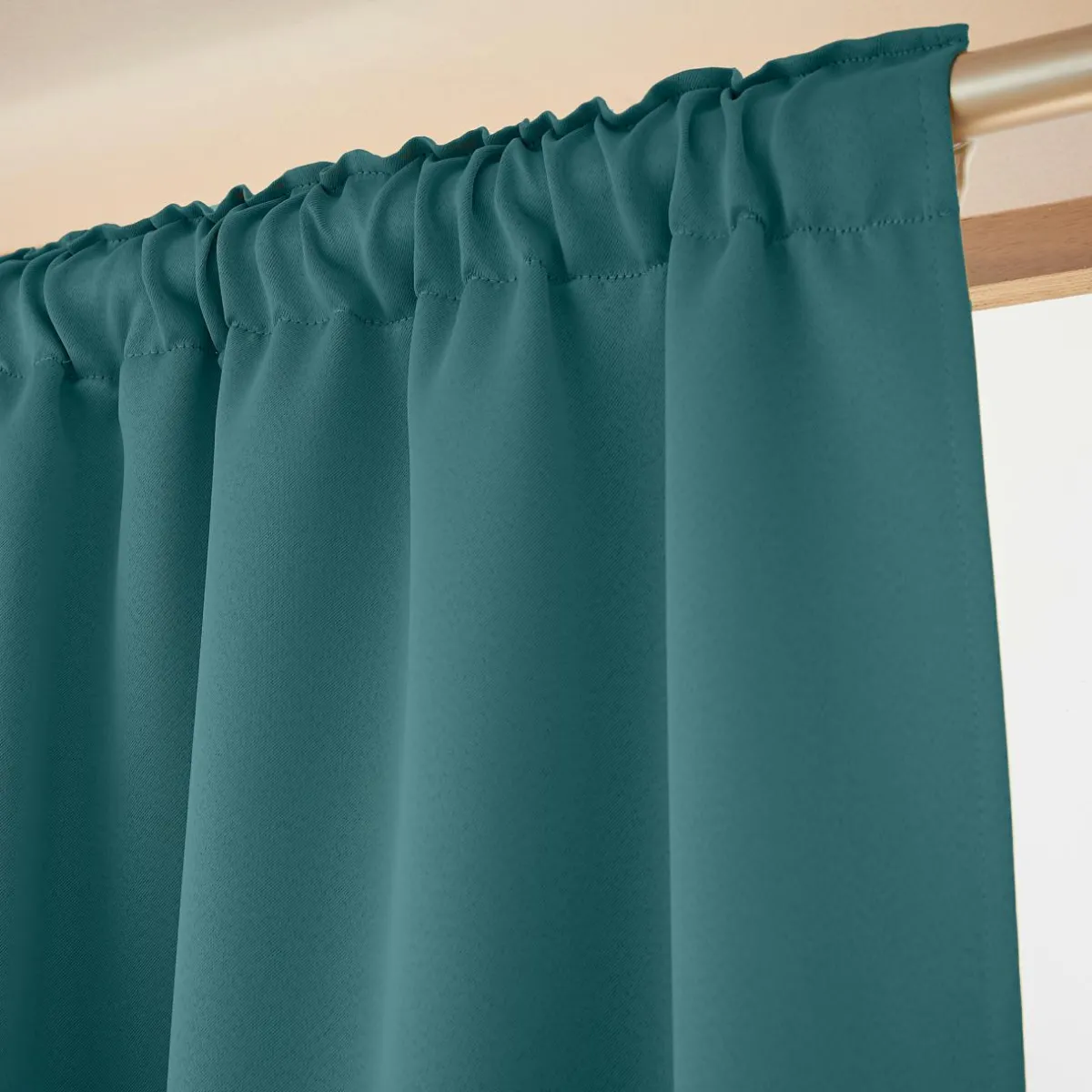 EMINZA Rideau obscurcissant thermique galon fronceur (140 x 240 cm) Calore Bleu canard Sale