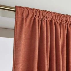 EMINZA Rideau obscurcissant thermique galon fronceur (140 x 240 cm) Minuit Terracotta Discount