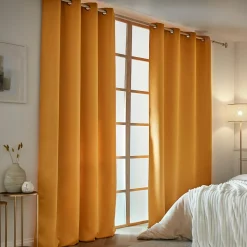 EMINZA Rideau obscurcissant thermique (140 x 280 cm) Calore Jaune moutarde Clearance