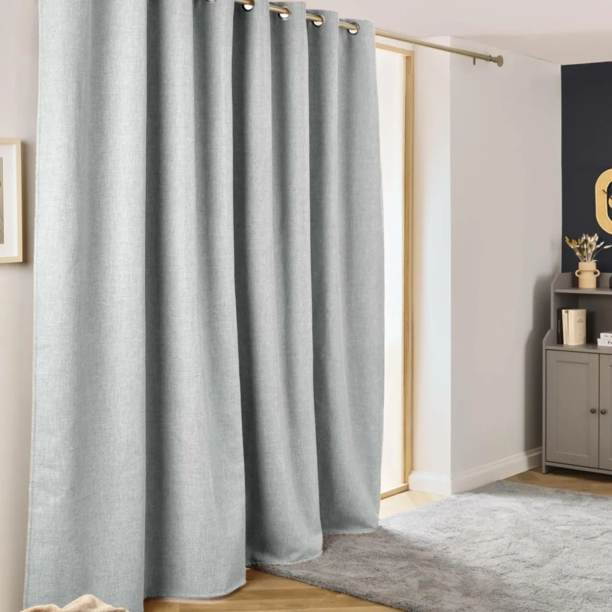 EMINZA Rideau obscurcissant thermique (280 x 240 cm) Alba Gris Online