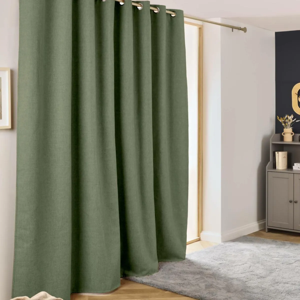EMINZA Rideau obscurcissant thermique (280 x 240 cm) Alba Vert kaki Outlet