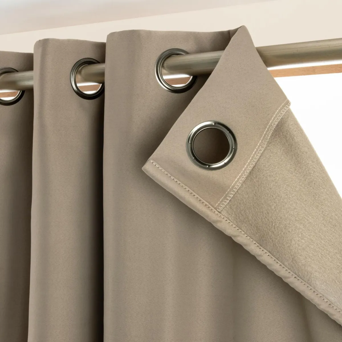 EMINZA Rideau obscurcissant thermique (140 x 240 cm) Calore Taupe Outlet