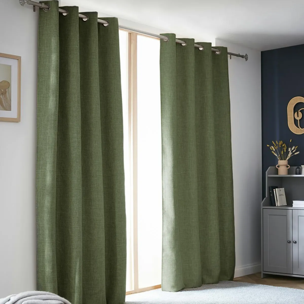 EMINZA Rideau obscurcissant thermique (140 x 240 cm) Alba Vert kaki Outlet