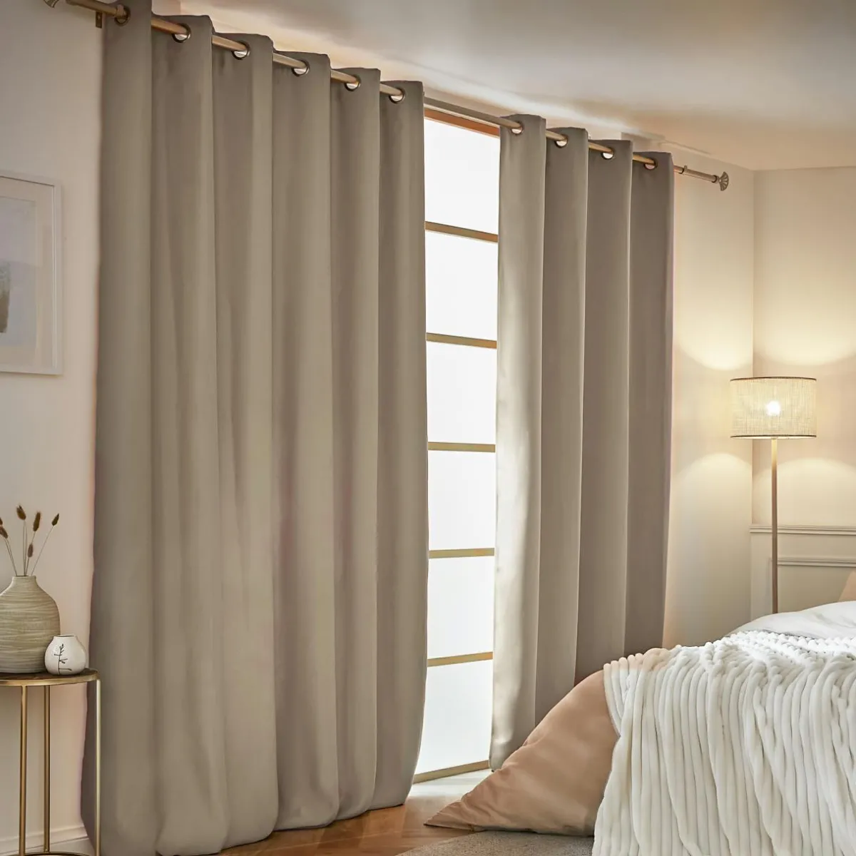 EMINZA Rideau obscurcissant thermique (180 x 260 cm) Calore Taupe New