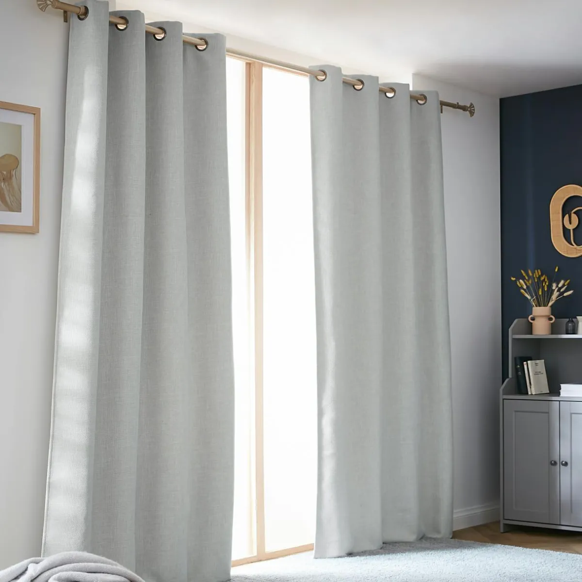 EMINZA Rideau obscurcissant thermique (140 x 280 cm) Alba Gris Discount