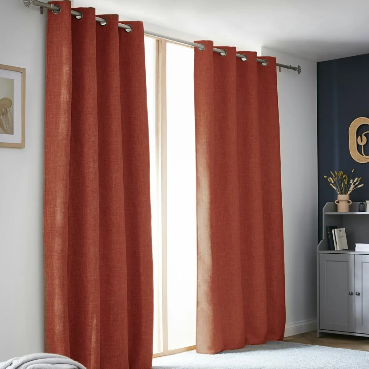 EMINZA Rideau obscurcissant thermique (140 x 280 cm) Alba Terracotta Online