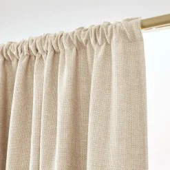 EMINZA Rideau obscurcissant thermique galon fronceur (140 x 240 cm) Alba grège Beige