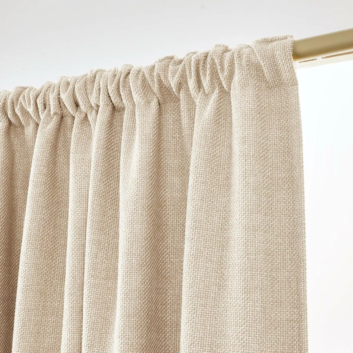 EMINZA Rideau obscurcissant thermique galon fronceur (140 x 240 cm) Alba grège Beige