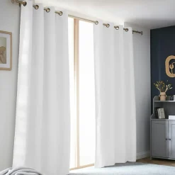 EMINZA Rideau obscurcissant thermique (140 x 240 cm) Alba perle Blanc Discount