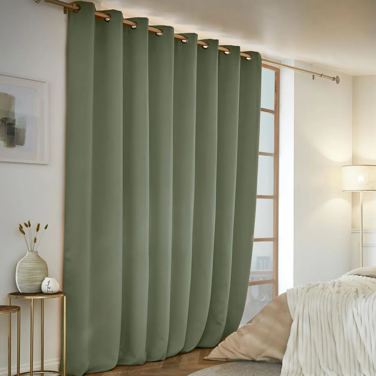 EMINZA Rideau obscurcissant thermique (280 x 260 cm) Calore Vert kaki New