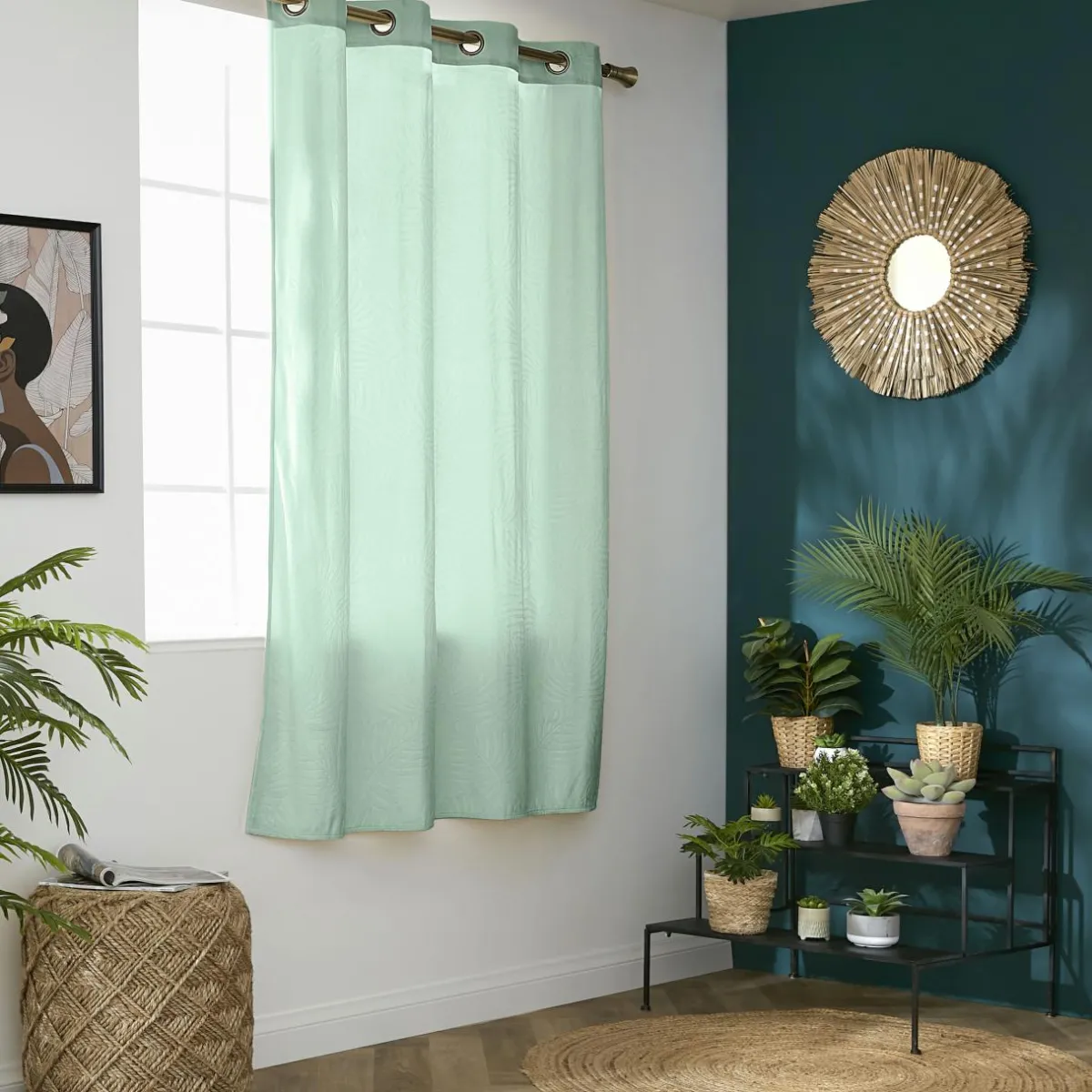 EMINZA Rideau obscurcissant velours (140 x 180 cm) Fern Vert sauge Online
