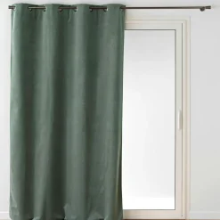 douceur d'intu017drieur Rideau occultant velours (140 x 260 cm) Olympe Vert kaki