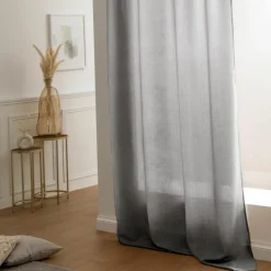 LOVELY CASA Rideau oeillets (140 x 260 cm) Béa Anthracite Gris foncé Clearance