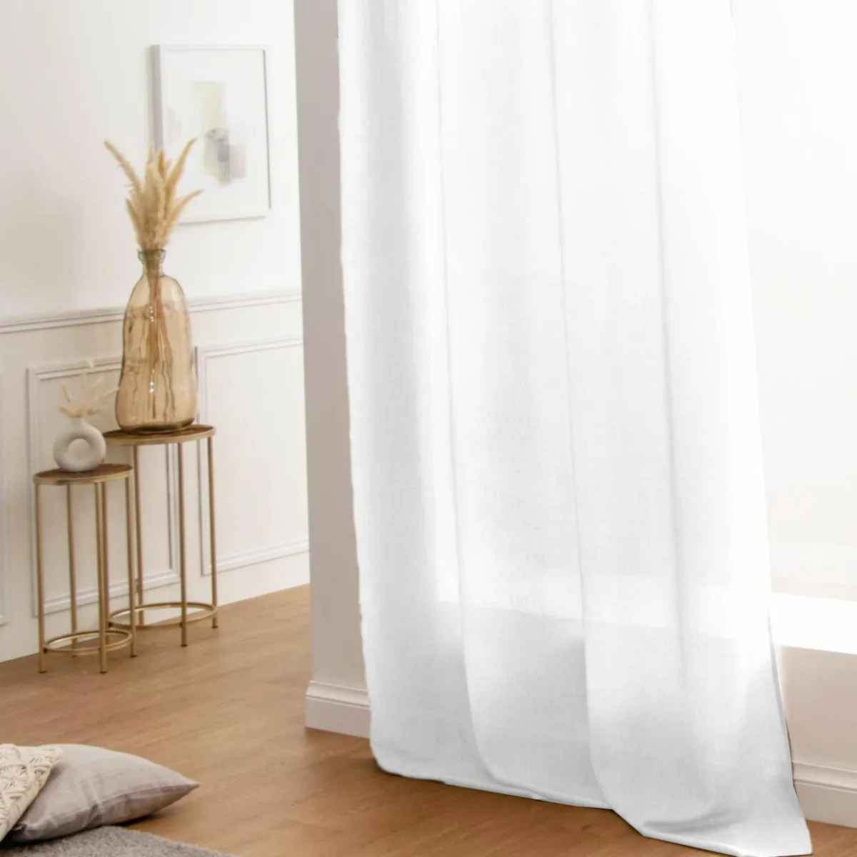 LOVELY CASA Rideau oeillets (140 X 260 cm) Béa Blanc Discount
