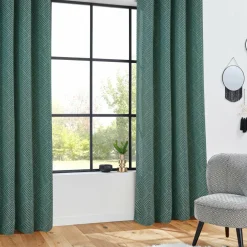 ATMOSPHERA Rideau oeillets (140 x 260 cm) Geom Bleu canard Clearance
