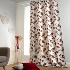 LINDER Rideau oeillets (135 x 250 cm) Magnolia Rouge Sale