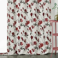 LINDER Rideau oeillets (135 x 250 cm) Magnolia Rouge Sale