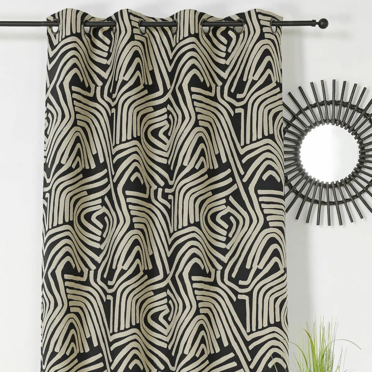 LINDER Rideau oeillets (140 x 260 cm) Nairobi Noir Clearance
