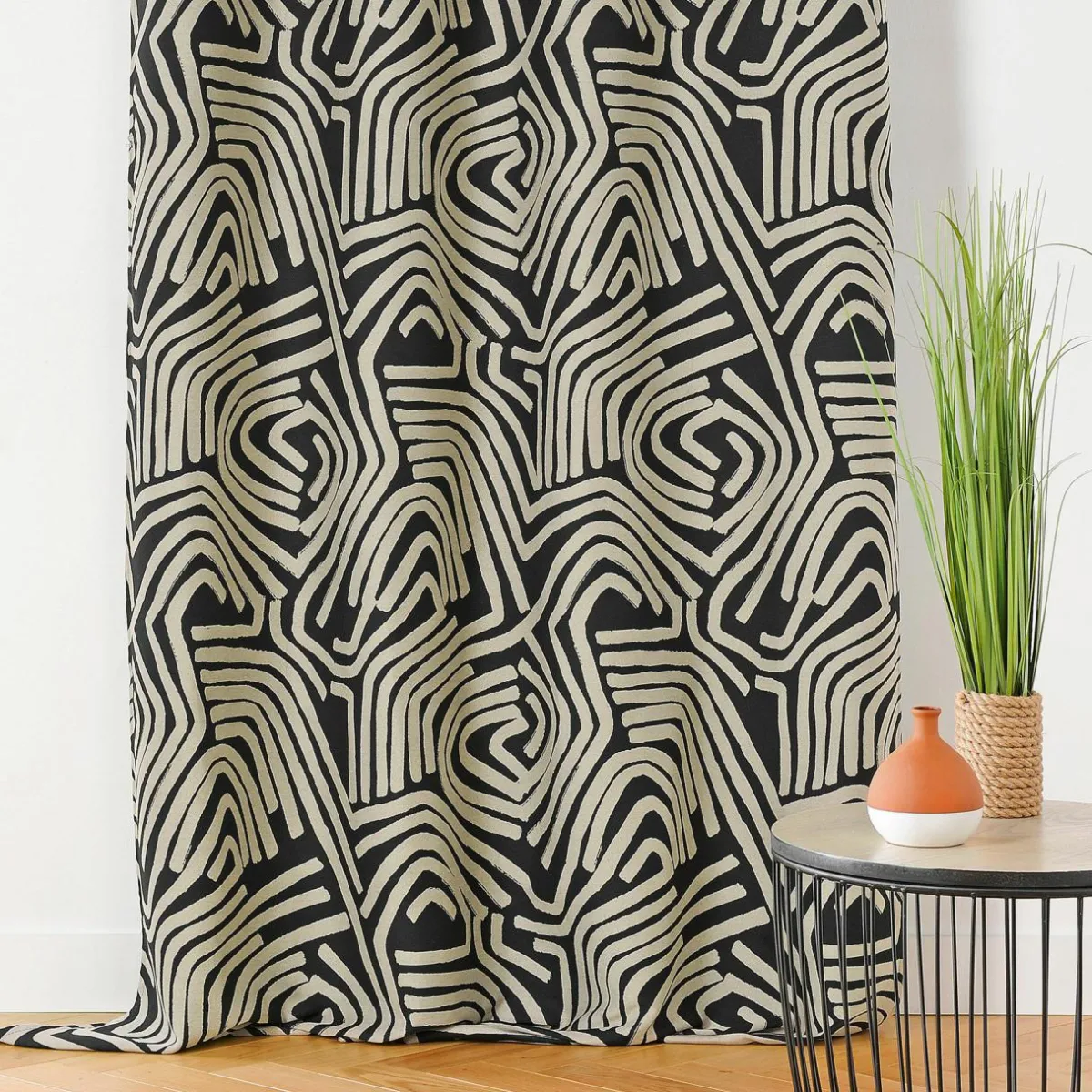 LINDER Rideau oeillets (140 x 260 cm) Nairobi Noir Clearance