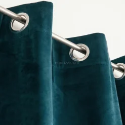 ATMOSPHERA Rideau oeillets (140 X 260 cm) Velours Bleu pétrole Hot