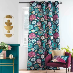 DOUCEUR D'INTERIEUR Rideau oeillets (140 x 260 cm) Winteria Bleu canard Outlet