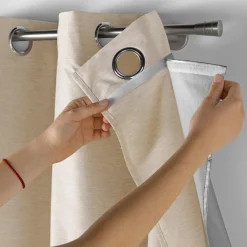 DOUCEUR D'INTERIEUR Rideau thermique doublure amovible (140 x 260 cm) Coverline Beige