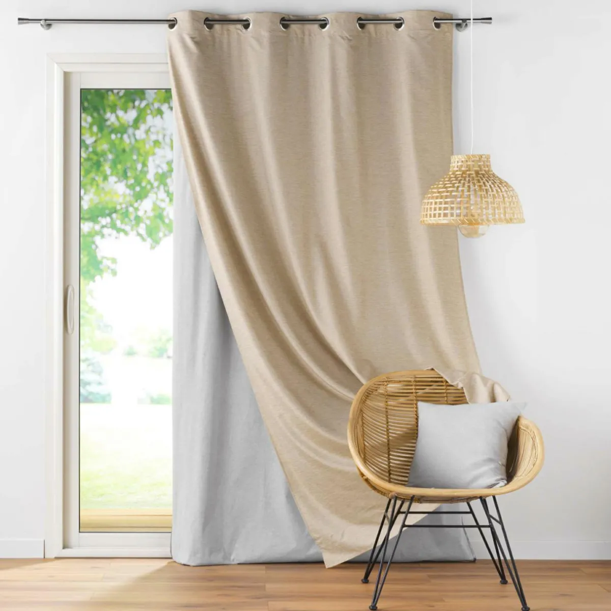 DOUCEUR D'INTERIEUR Rideau thermique doublure amovible (140 x 260 cm) Coverline Beige